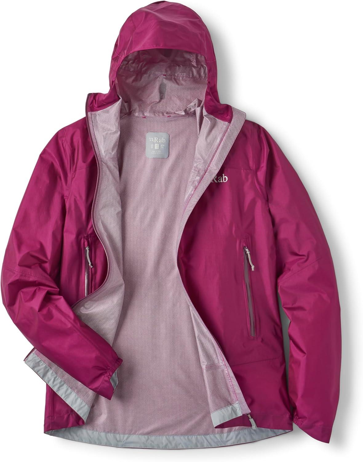 imageRab Womens Phantom Mountain Jacket Lightweight Waterproof Hooded Shell for Hiking amp TrekkingPlum