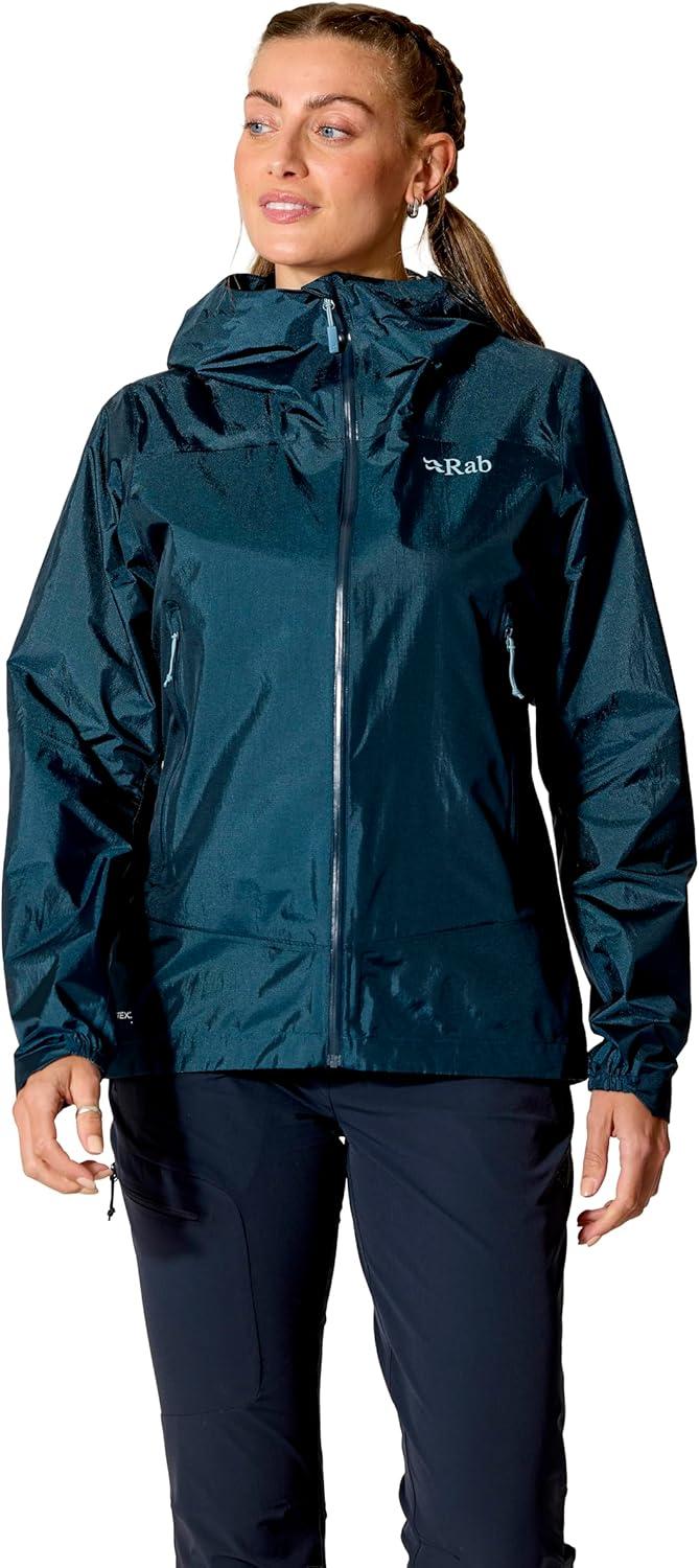 imageRab Womens Phantom Mountain Jacket Lightweight Waterproof Hooded Shell for Hiking amp TrekkingTempest Blue
