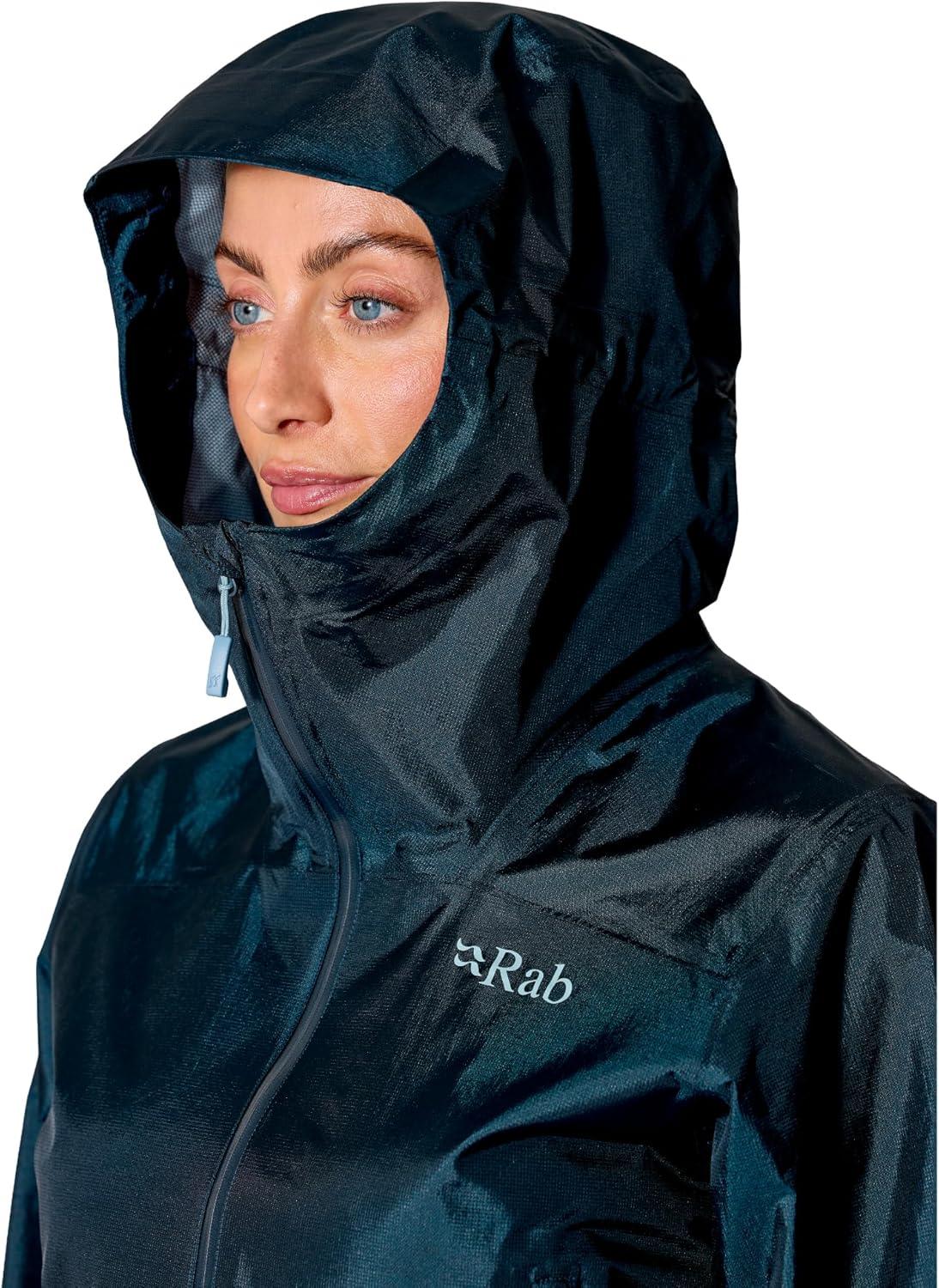 imageRab Womens Phantom Mountain Jacket Lightweight Waterproof Hooded Shell for Hiking amp TrekkingTempest Blue
