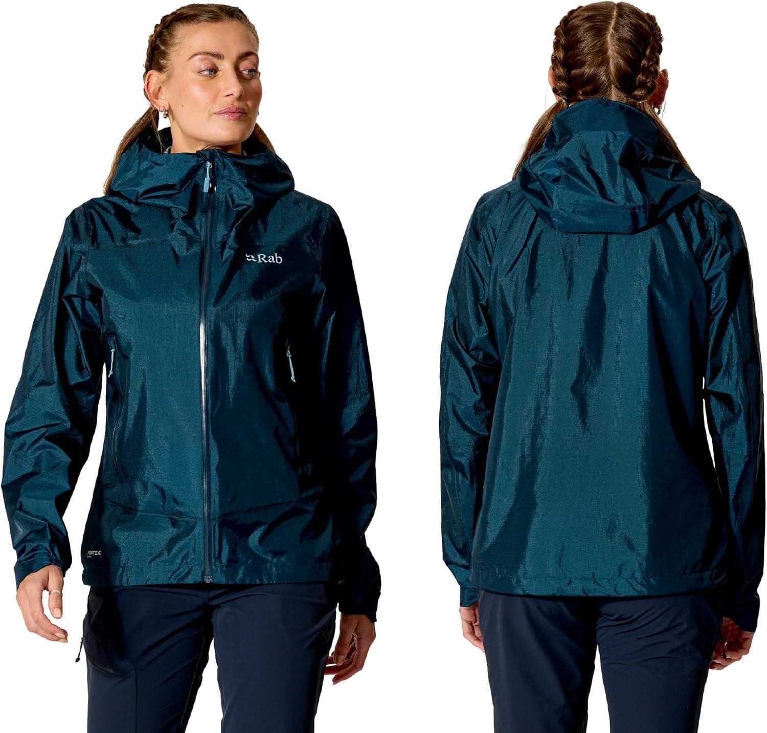 imageRab Womens Phantom Mountain Jacket Lightweight Waterproof Hooded Shell for Hiking amp TrekkingTempest Blue