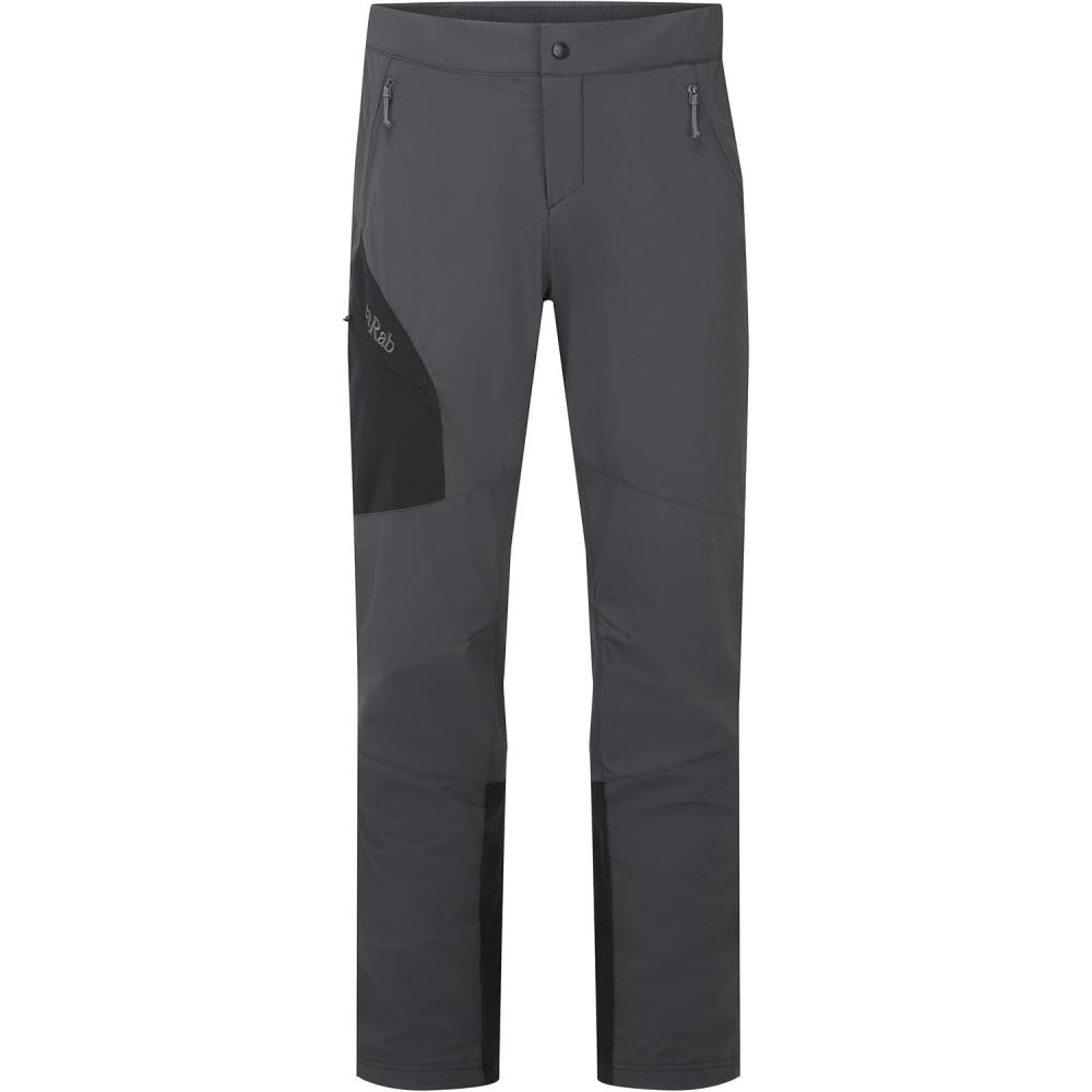 imageRab Mens Ascendor Pants MidWeight WaterRepellent Softshell Pants for Climbing amp HikingAnthracite