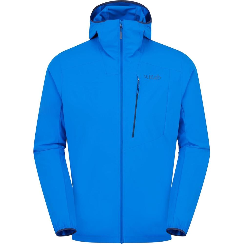 imageRab Mens Borealis Alpine Hoody Jacket  Lightweight WaterRepellent Softshell Coat for Hiking amp ClimbingMaya Blue