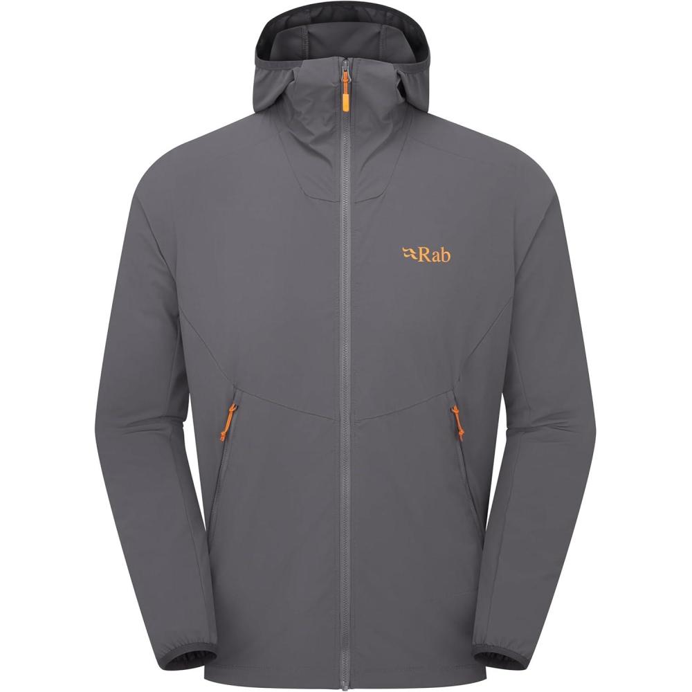 imageRab Mens Borealis Hoody Jacket  Lightweight WaterRepellent Softshell Coat for Hiking amp ClimbingGraphene