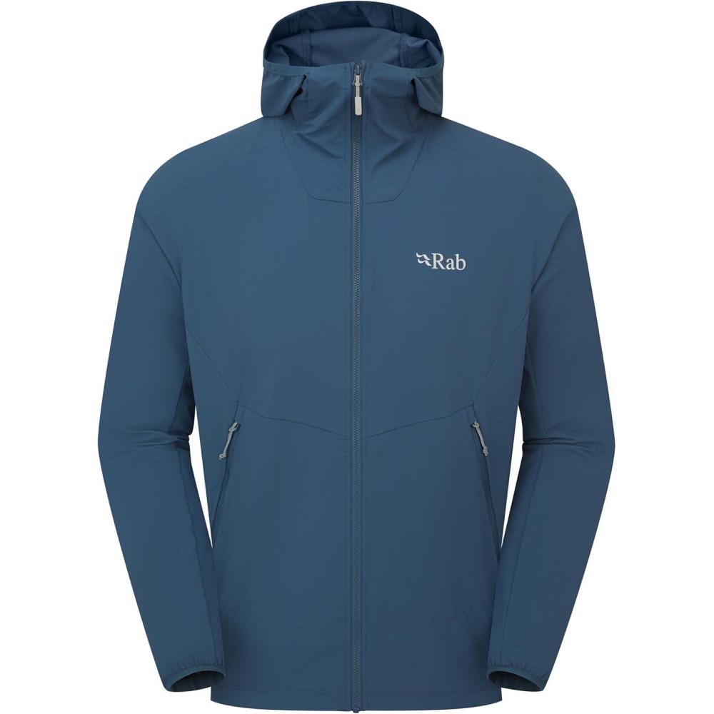 imageRab Mens Borealis Hoody Jacket Lightweight WaterRepellent Softshell Coat for Hiking amp ClimbingTempest Blue