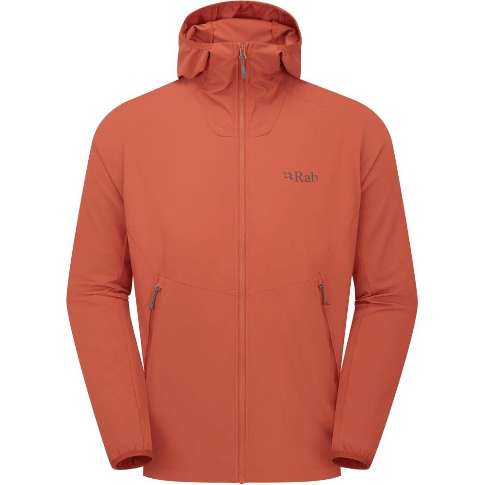 imageRab Mens Borealis Hoody Jacket  Lightweight WaterRepellent Softshell Coat for Hiking amp ClimbingTuscan Red