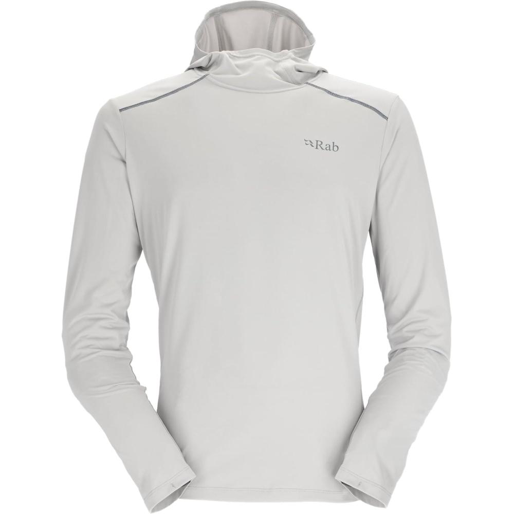 imageRab Mens Force Hoody  Lightweight LongSleeve Hooded Baselayer Shirt for Hiking Climbing amp Trail RunningDark Pewter