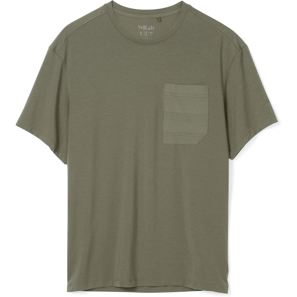 imageRab Mens Rivelin Pocket Tee Lightweight ShortSleeve TShirt for Hiking amp ClimbingLight Khaki
