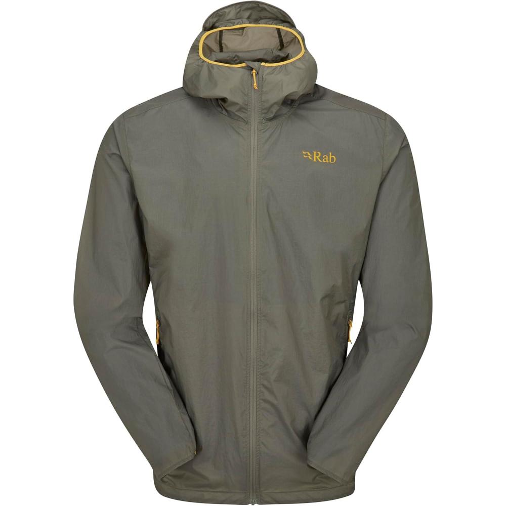 imageRab Mens Vital Hoody  Ultralight Windproof Shell Jacket for Hiking Trail Running amp ClimbingLight Khaki
