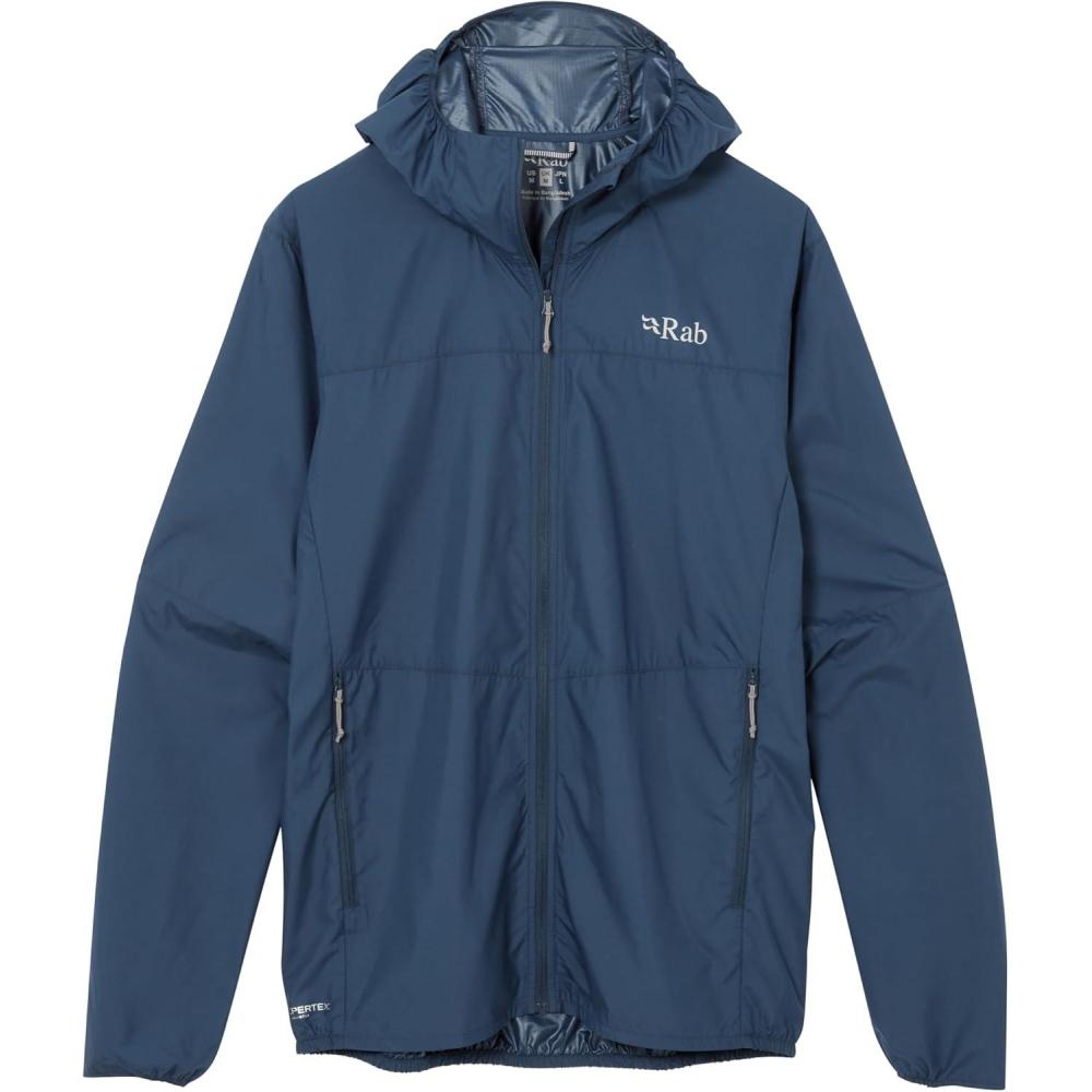 imageRab Mens Windgather Hoody  Ultralight Windproof Shell Jacket for Hiking Trail Running amp ClimbingTempest Blue