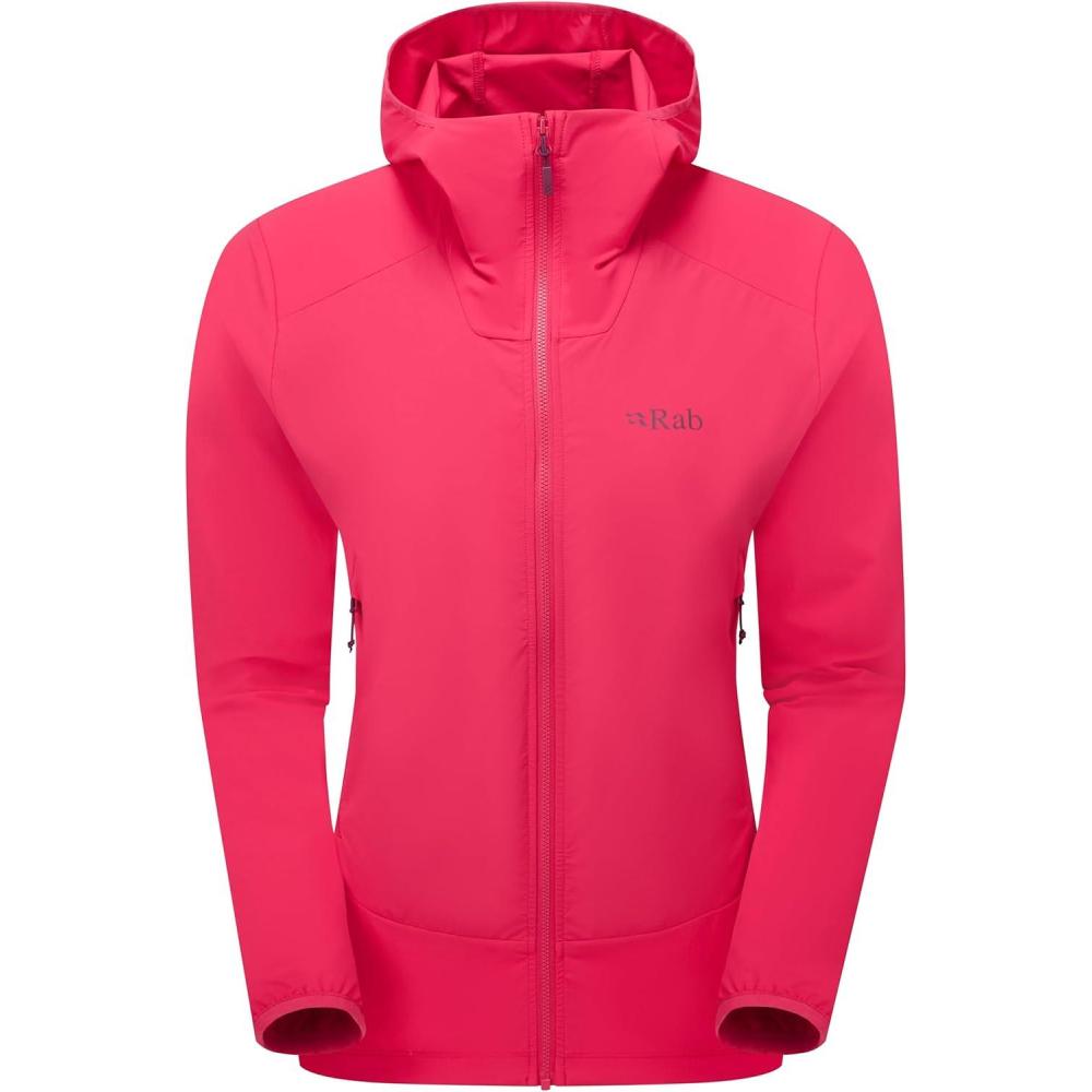 imageRab Womens Borealis Hoody Jacket  Lightweight WaterRepellent Softshell Coat for Hiking amp ClimbingWatermelon