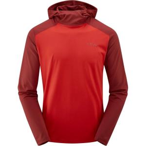 Rab Men’s Force Hoody – Lightweight Long-Sleeve Hooded Baselayer Shirt for Hiking, Climbing, & Trail Running(Ascent Red/Oxblood Red)