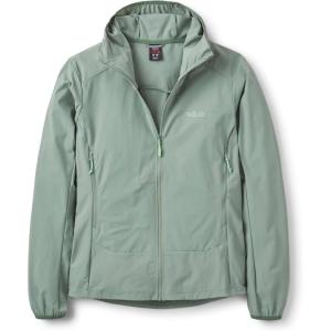 Rab Women’s Borealis Hoody Jacket – Lightweight Water-Repellent Softshell Coat for Hiking & Climbing(Dark Fig Green)