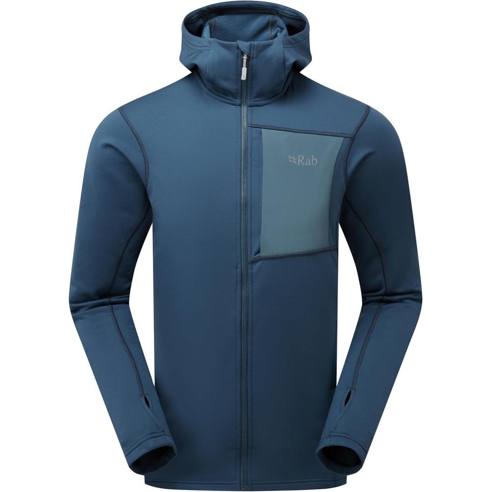 imageRab Mens Superflux Hoody  Lightweight Fleece Jacket for Hiking amp ClimbingTempest Blue