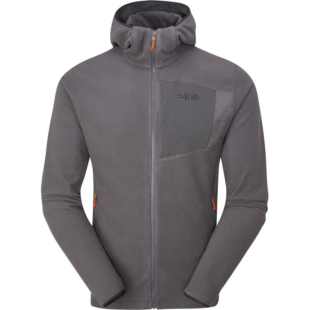 imageRab Mens Tecton Hoody  FullZip Fleece Jacket for Hiking amp ClimbingGraphene