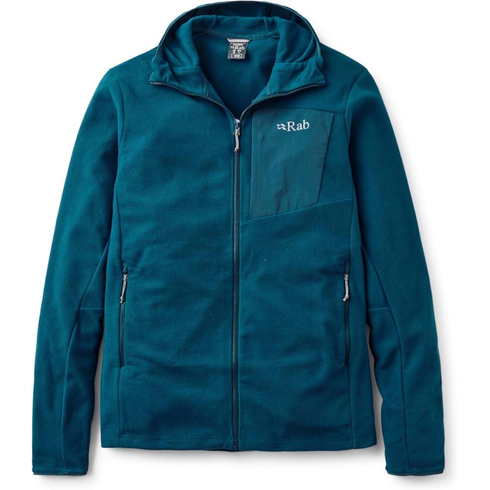 imageRab Mens Tecton Hoody  FullZip Fleece Jacket for Hiking amp ClimbingTempest Blue
